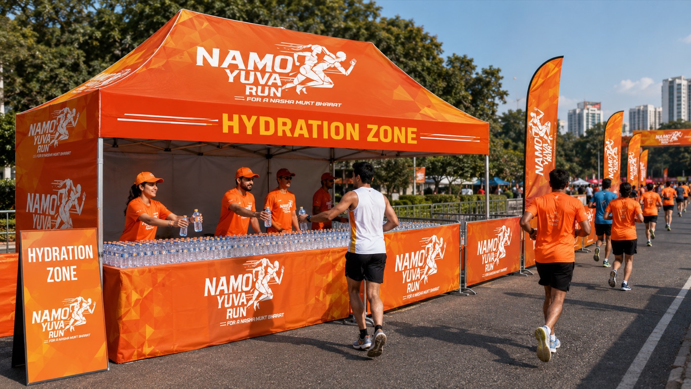 NaMo Yuva Run hydration zone mockup