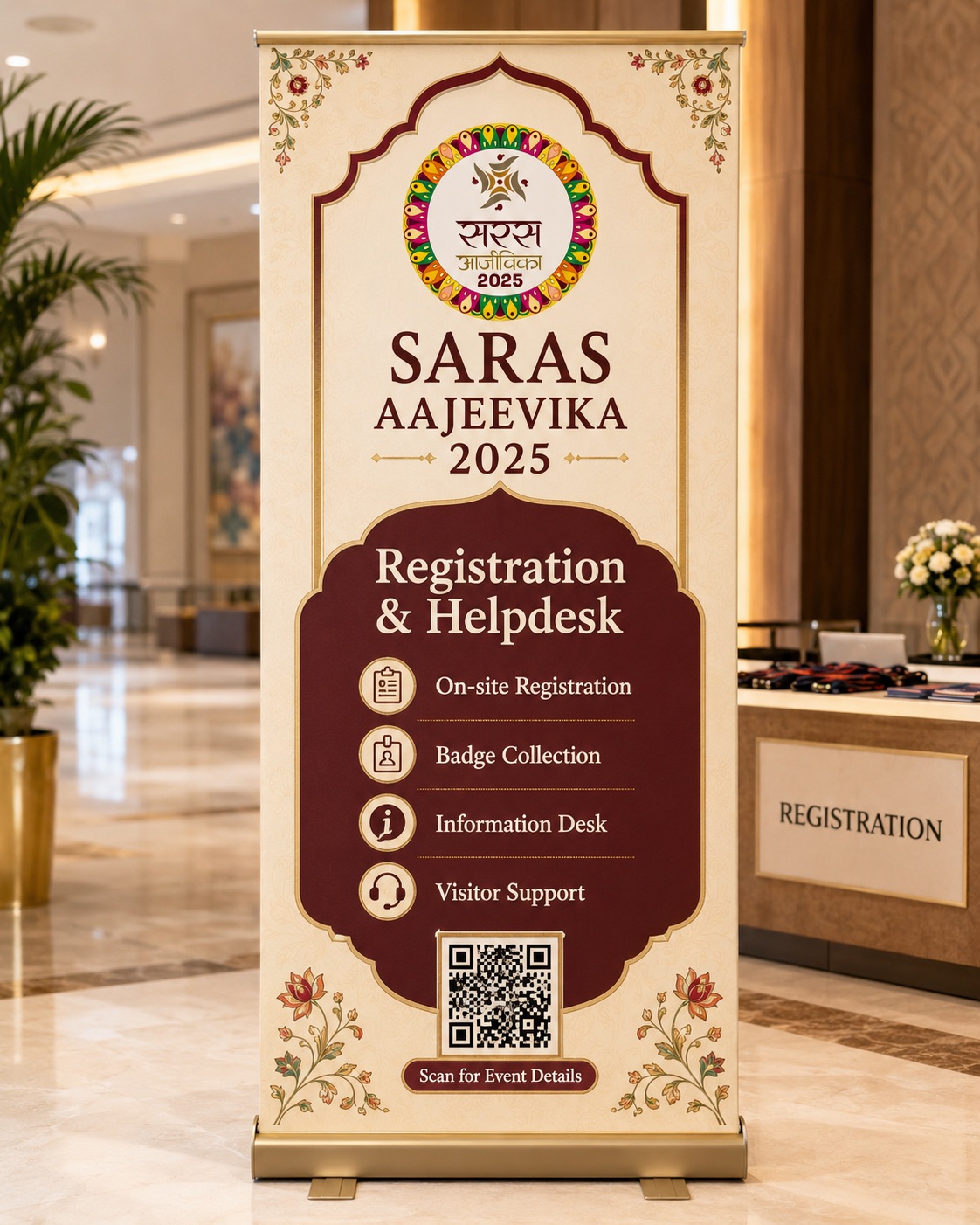 Saras Aajeevika 2025 registration and helpdesk standee